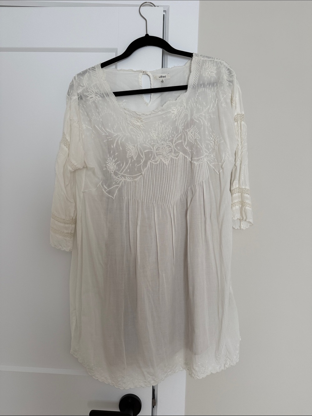 Wilfred Cream Embroidered Peasant Dress